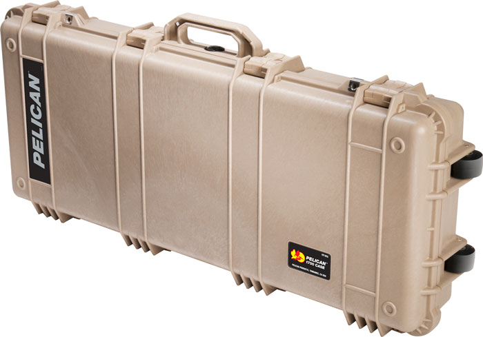 PELICAN 1700 CASE W/ WHEELS - 3 PC FOAM FITS 34" GUNS TAN