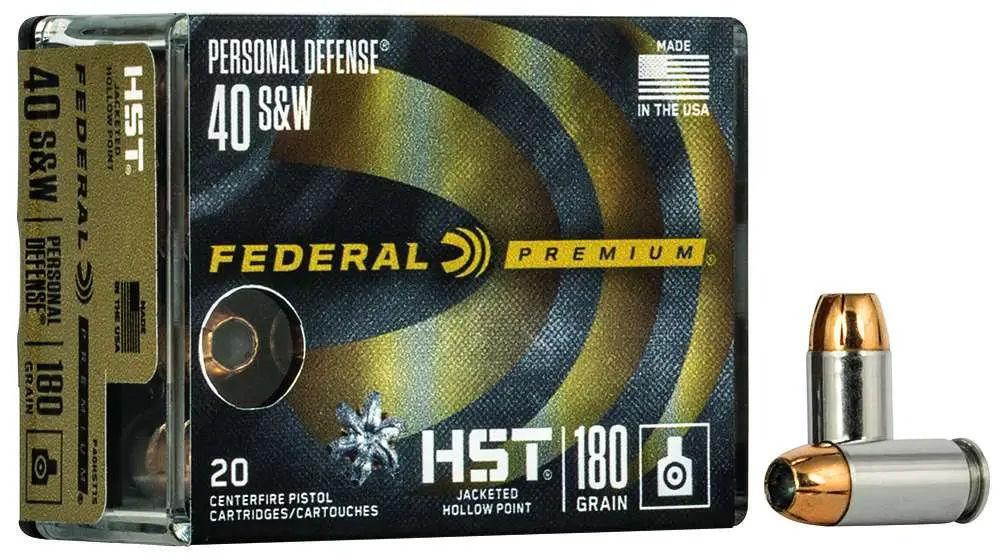 FEDERAL 40 S&W 180GR HST JHP 20 RD/BX 10 BX/CS