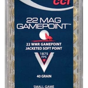 CCI 22WMR 40GR GAMEPOINT JSP - 1875FPS 50RD 40BX/CS