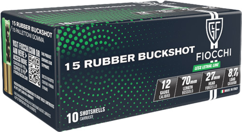 FIOCCHI RUBBER BUCK 12GA 2.75" - 15-PELLET 10RD 25BX/CS