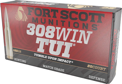 FORT SCOTT 308 WIN 168GR TUI - SOLID COPPER 20RD 10BX/CS