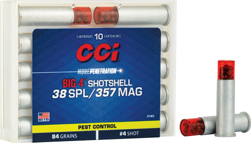 CCI SHOTSHELL 38/357 84GR - #4 SHOT 10RD 20BX/CS