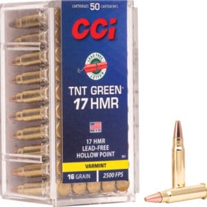 CCI GREEN LEAD FREE 17HMR 16GR - TNT-HP 2500FPS 50RD 40BX/CS
