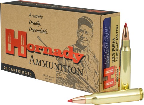HORNADY 223 REM 73GR ELD MATCH - 20RD 10BX/CS