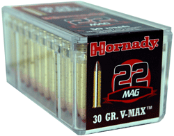 HORNADY 22WMR 30GR V-MAX - 2200FPS 50RD 40BX/CS