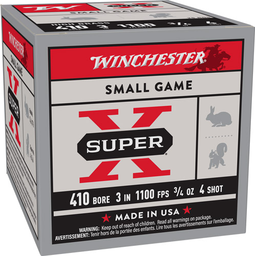 WINCHESTER SUPER-X 410 3" - 3/4OZ #4 25RD 10BX/CS