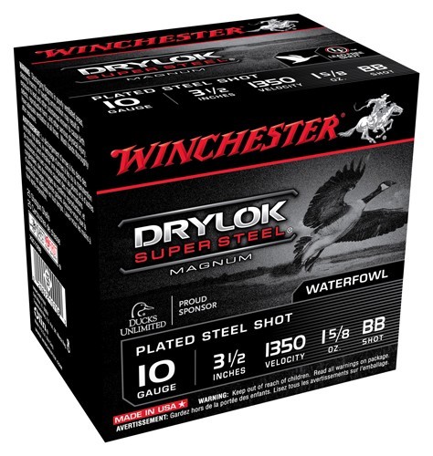WINCHESTER DRYLOK 10GA 3.5" - 1-5/8OZ BB 1350FPS 25RD 10BX/C