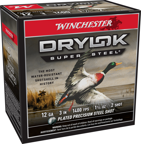 WINCHESTER DRYLOK 12GA 3" - 1-1/4OZ #2 25RD 10BX/CS