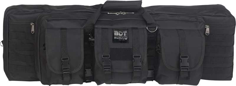 BULLDOG 43" 2 GUN TACTICAL CSE - 3 LARGE ACCESS POCKETS BLACK