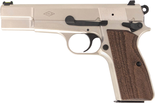 INGLIS P-35N HI-POWER 9MM - 4.7" BBL 2-15RD NICKEL/WOOD - Image 2