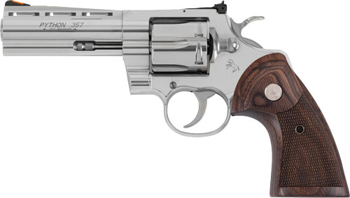 COLT PYTHON 357MAG 5" 6RD - STAINLESS WALNUT GRIPS