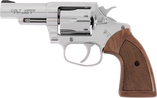 COLT VIPER 357MAG 3" 6RD - STAINLESS WALNUT GRIPS - Image 2