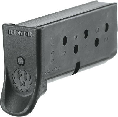 RUGER MAGAZINE LCP 380ACP - 6RD W/FINGER EXT. STEEL