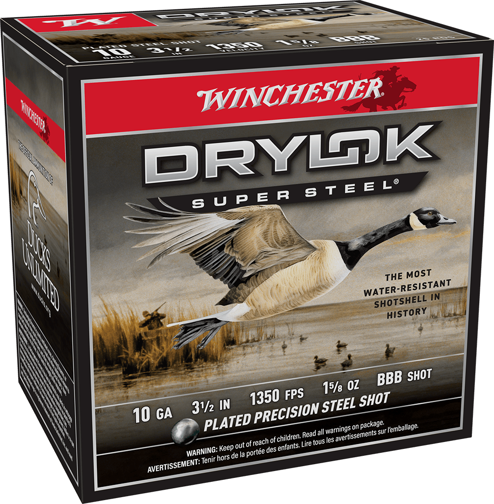 WINCHESTER DRYLOK SUPER STEEL 10 GA 3-1/2" BBB 1-5/8 OZ 25 RD/BX 10 BX/CS