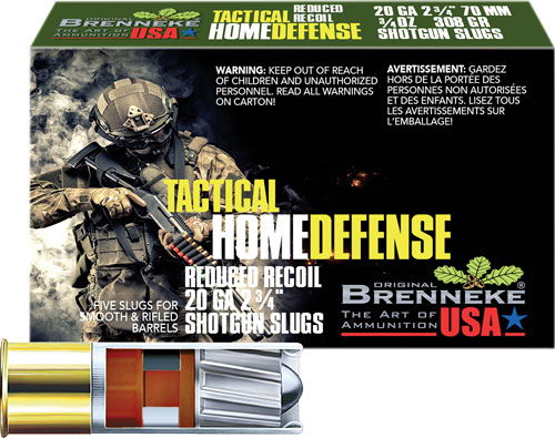 BRENNEKE USA LOW RECOIL 20GA - 2.75" 3/4OZ SLUG 5RD 50BX/CS - Image 2