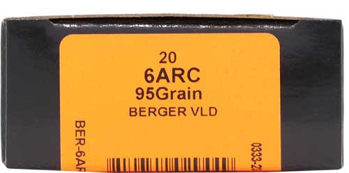 HSM TROPHY GOLD 6MM ARC - 95GR BERGER VLD 20RD 25BX/CS - Image 2