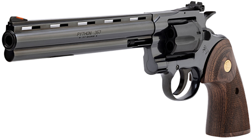 COLT PYTHON 357MAG 8" 6RD - BLUED WALNUT GOLD MEDALLION