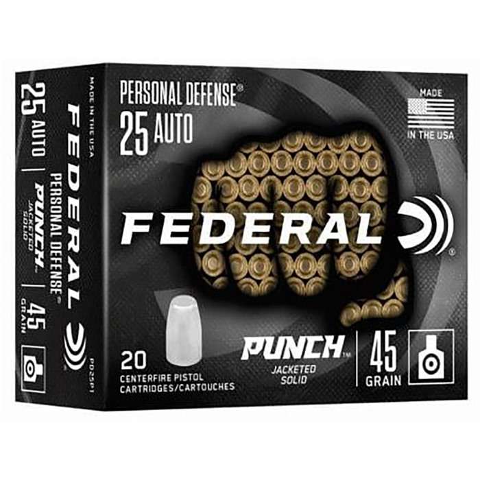 FEDERAL 25 AUTO 45 GR PUNCH 20 RD/BX 10 BX/CS