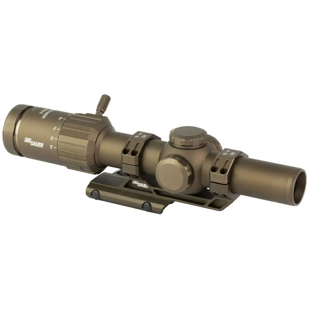 SIG SAUER TANGO MSR 1-6X24 SCOPE 30MM SFP ILLUMINATED MSR BDC8 RETICLE, 0.5MOA COYOTE W/ MOUNT