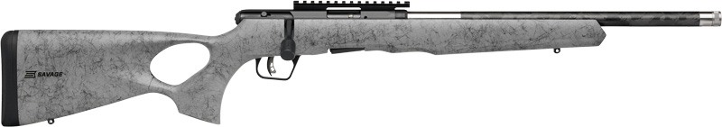 SAVAGE B22 22LR TIMBERLITE - THUMBHOLE 18" CF 10RD GRY WOOD