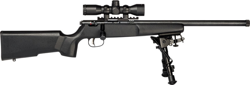 SAVAGE RASCAL XP TARGET SINGLE - SHOT 22LR 4X32 BIPOD PREC STK
