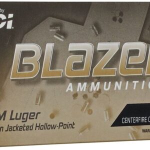 CCI 9MM LUGER 115GR BLAZER BRASS JHP 50 RD/BX 10 BX/CS
